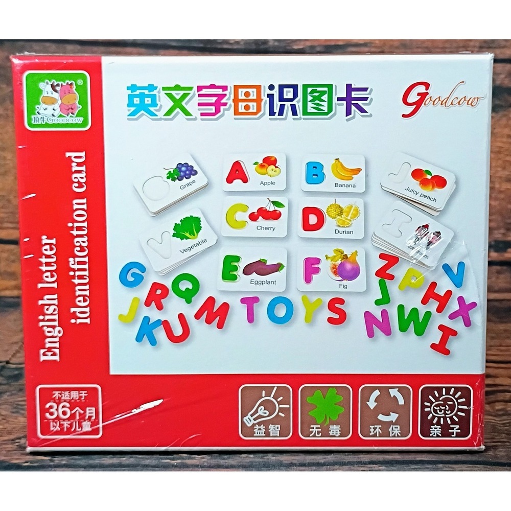 Goodcow English Letter Identification Card Set ABC Alphabet Learning Toy DN-028